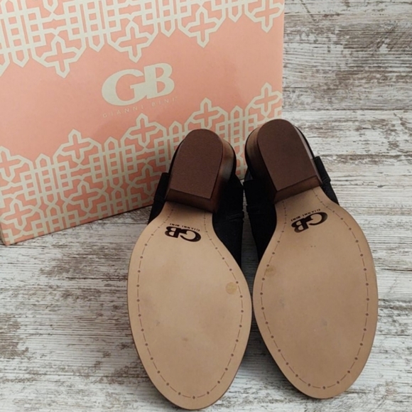 🟨NWT Gianni Bini Leather Open Toe Booties - Picture 8 of 8